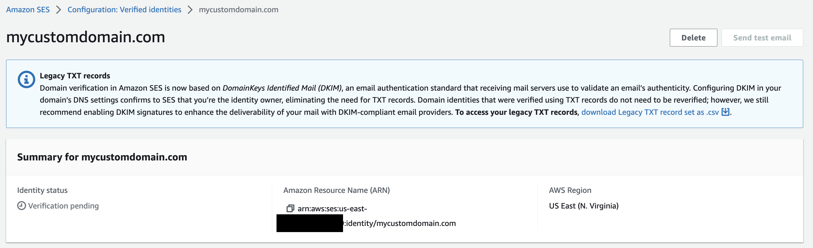 Amazon SES Configuration