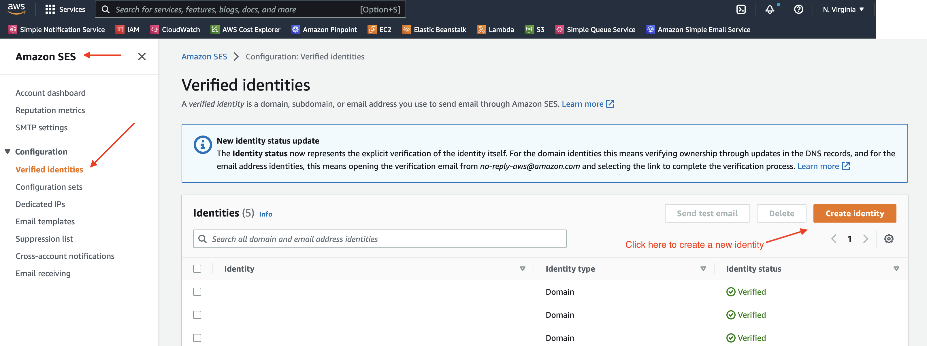 amazon-ses-verified-identities